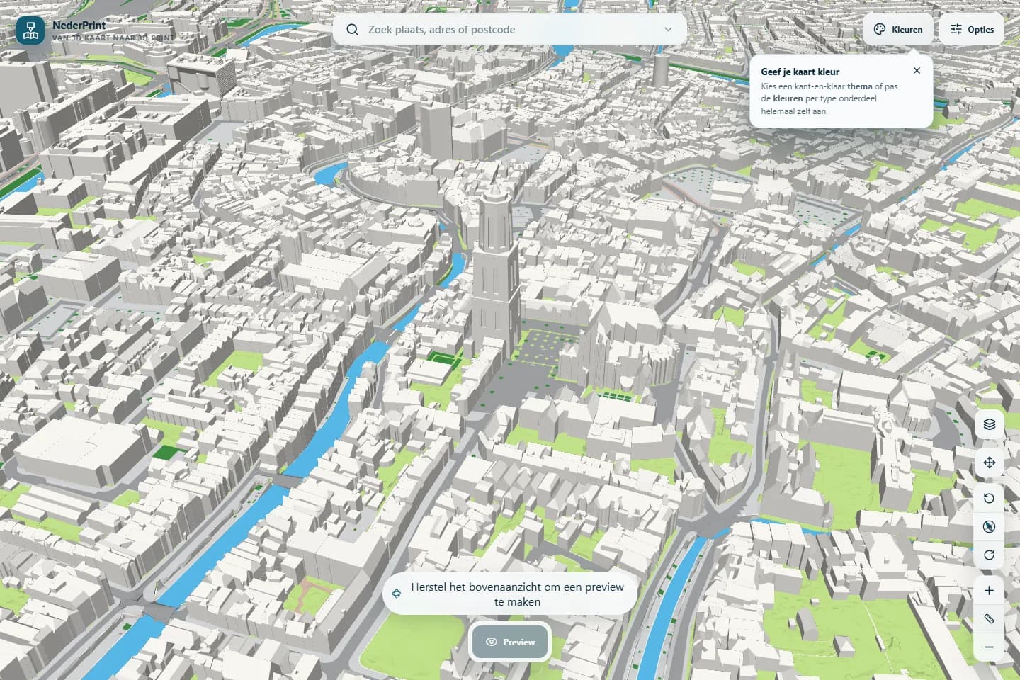Binnenstad Utrecht vóór de wijziging