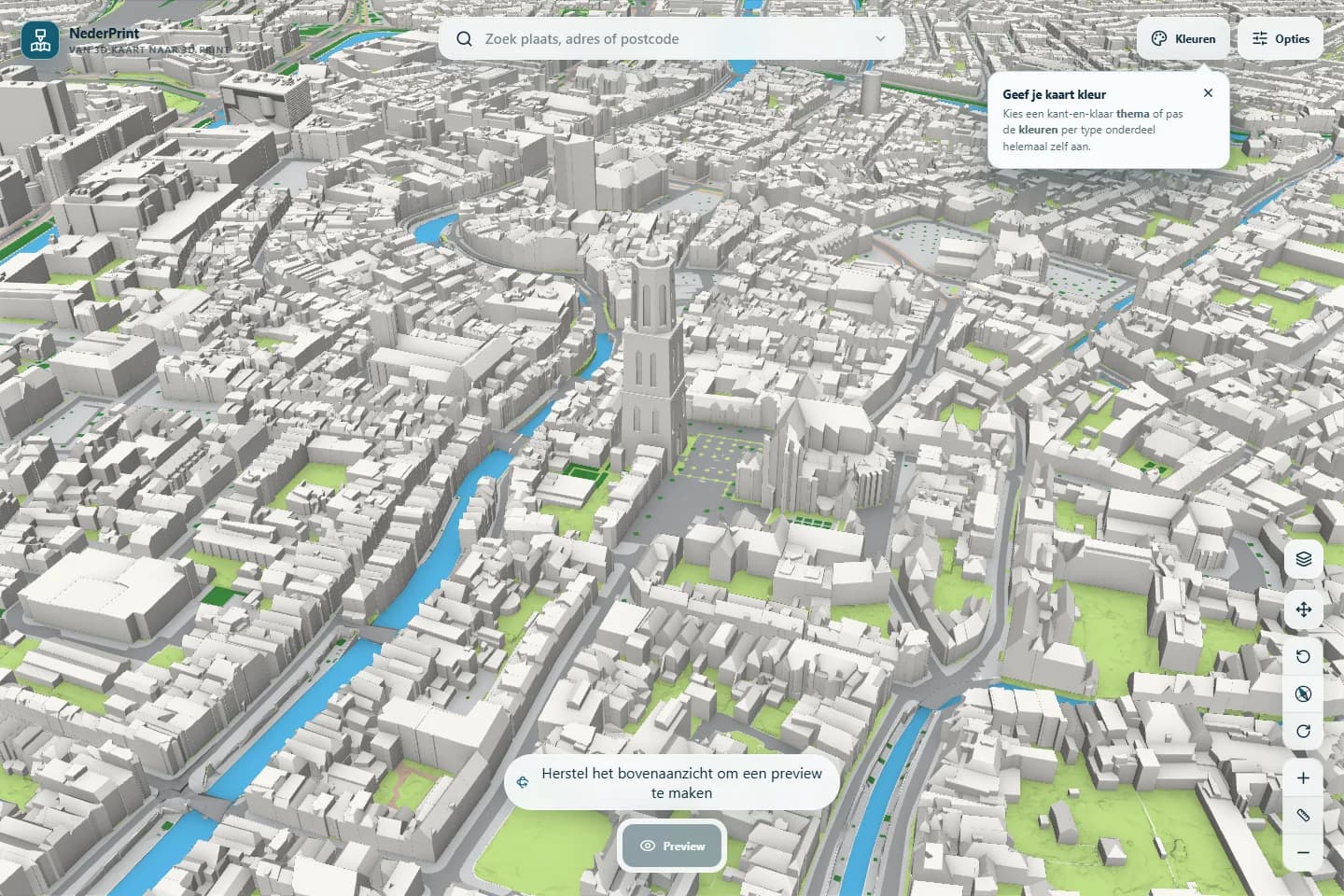 Binnenstad Utrecht vóór de wijziging